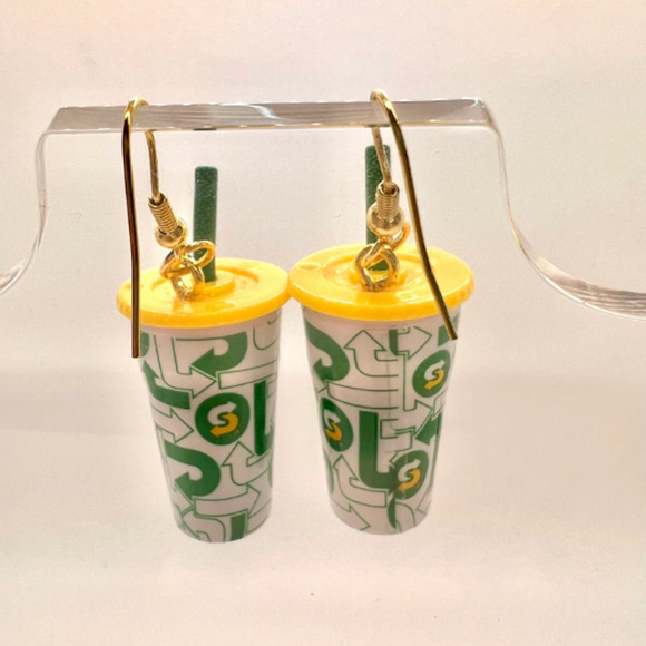 Subway Drink Earrings - Fast Food Earrings - Foodie Mini Brands Earrings - Picture 4 of 9